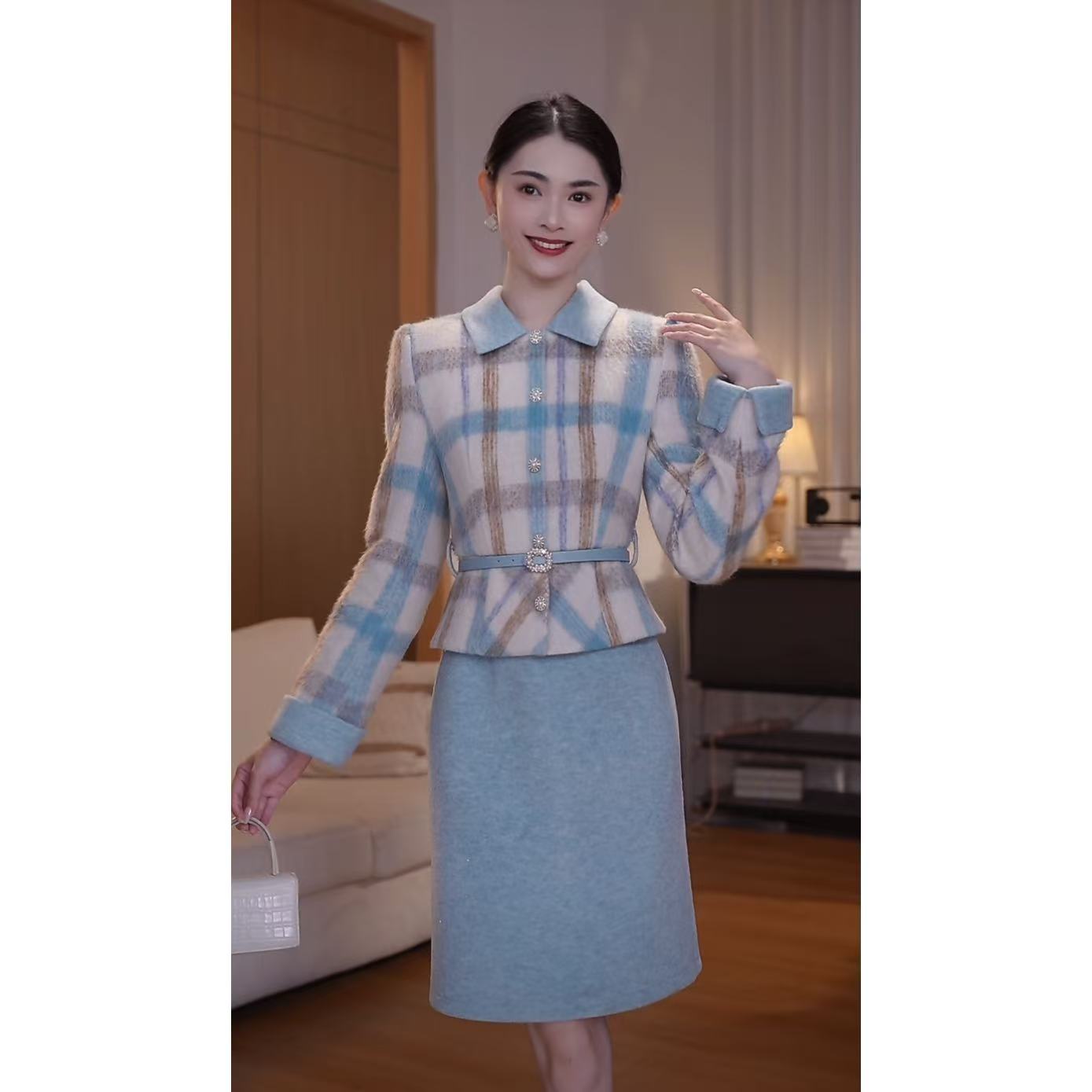 【少量现货】2350囯内设计师品牌女装气质收腰连衣裙