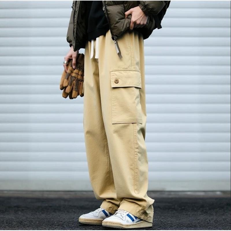 男士抽绳大口袋束脚工装裤潮流宽松日系休闲裤 K1020