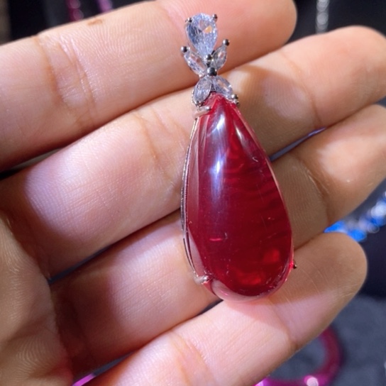 银S925镶嵌戒指红宝石