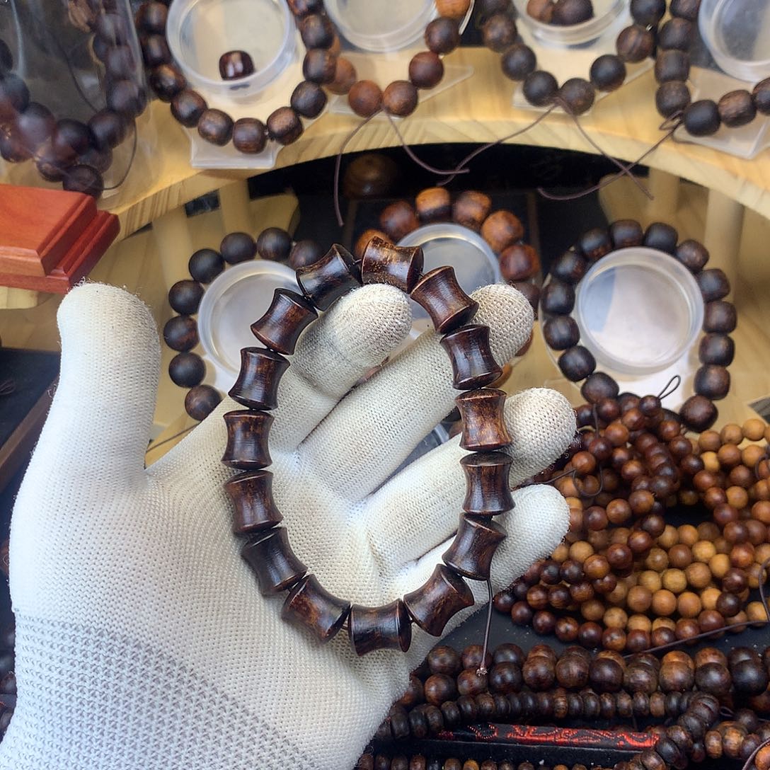 贡木手串/手链1215红油火焰龙鳞竹节