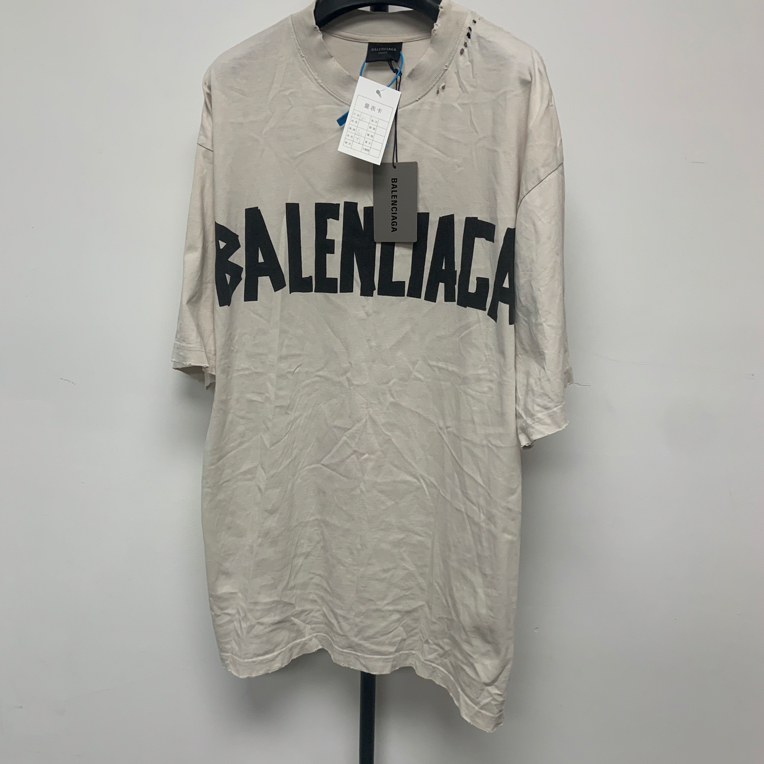 未使用 Balenciaga/巴黎世家 短袖圆领棉质T恤 01530
