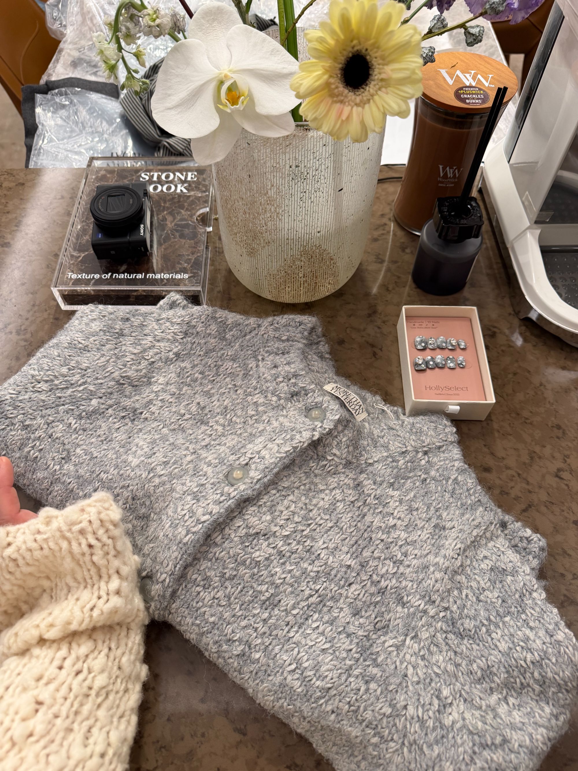 非金属布艺脚链 Juntina进口杂线小香风针织外套