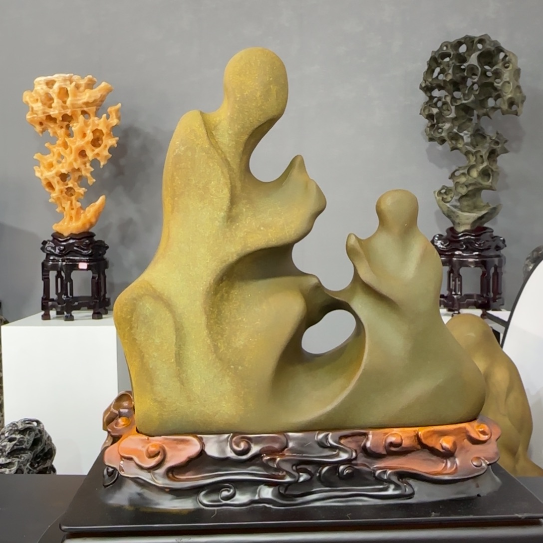 笑***人石材摩尔hi水石摆件