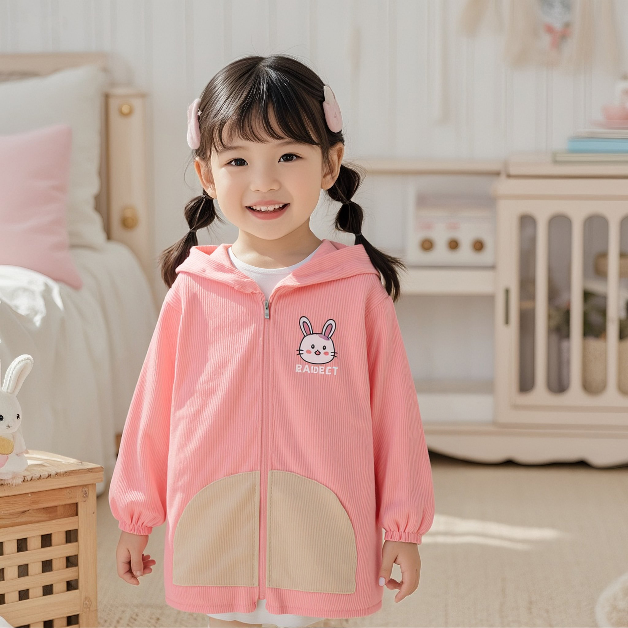 儿童防水防脏正穿罩衣男童连帽外套护衣小孩秋冬款风衣加厚褂子