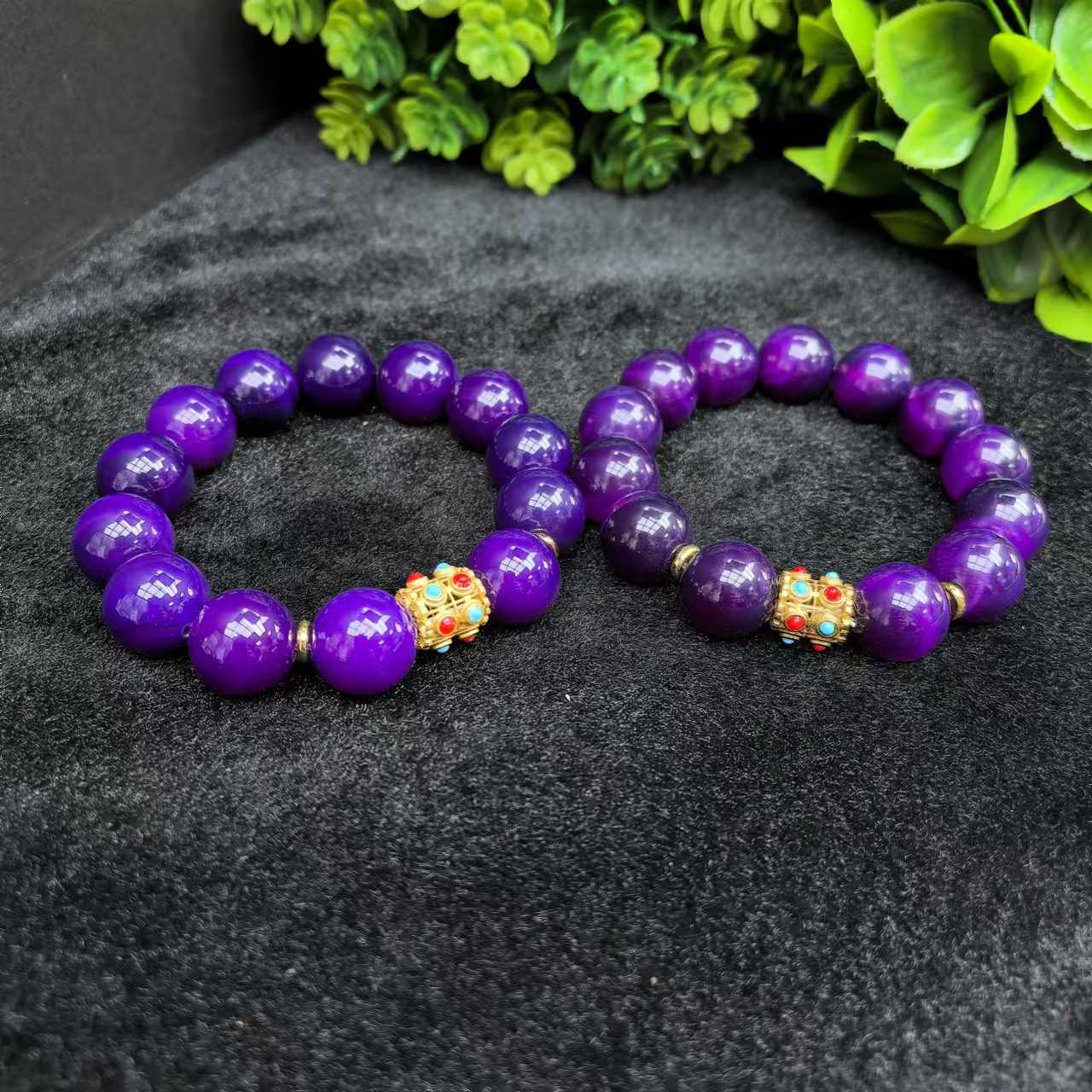 S7360【盛年珠宝】紫藤紫灵芝玛瑙紫手串-多样性发货只发一件