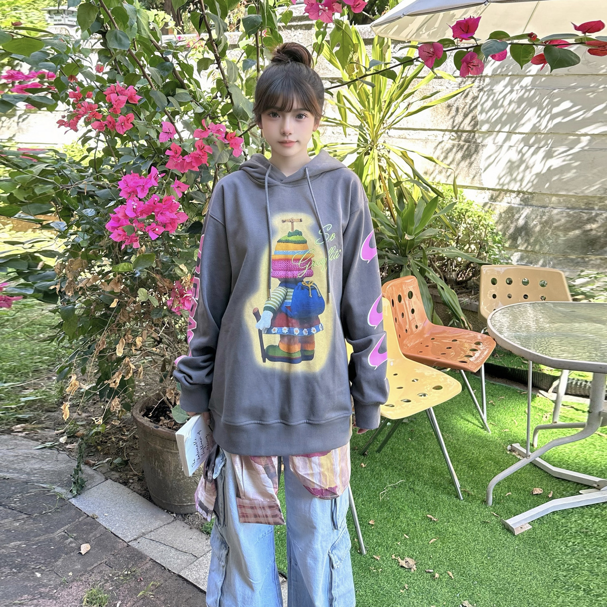 Sofitte小女孩印花连帽卫衣女款2018