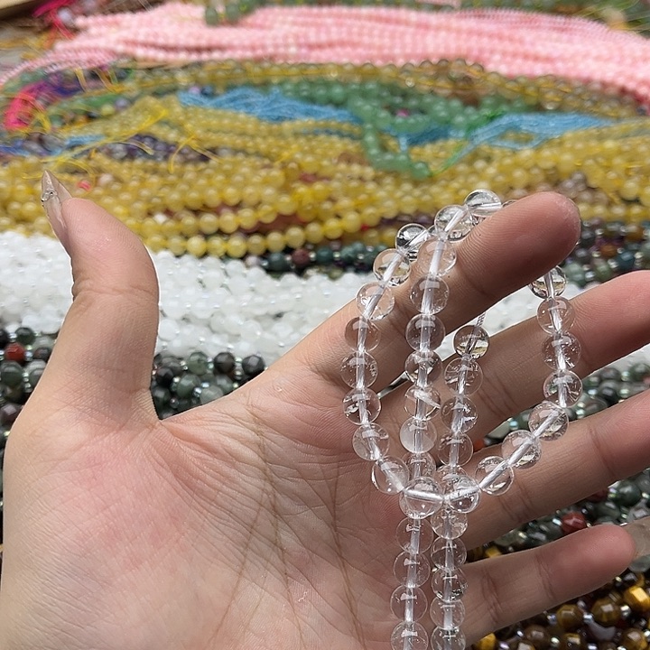 玛瑙/玉髓未镶嵌珠宝半成品一条8mm左右白阿塞