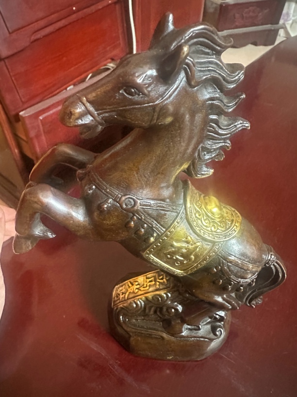 仿古黄铜鎏金铜马生肖摆件家居装饰立马发财工艺品