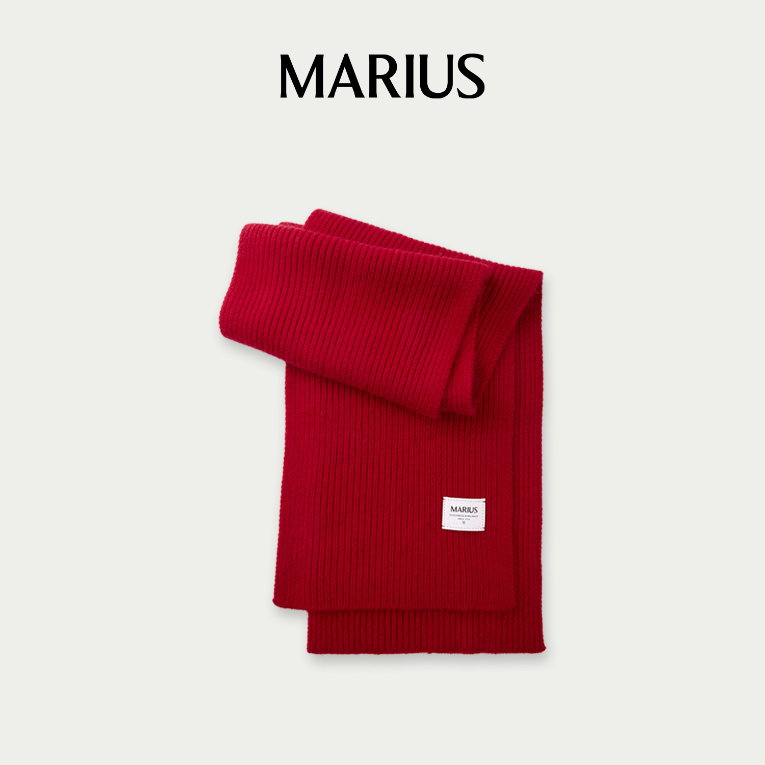 MARIUS红色氛围感柔软舒适亲肤百搭保暖围巾