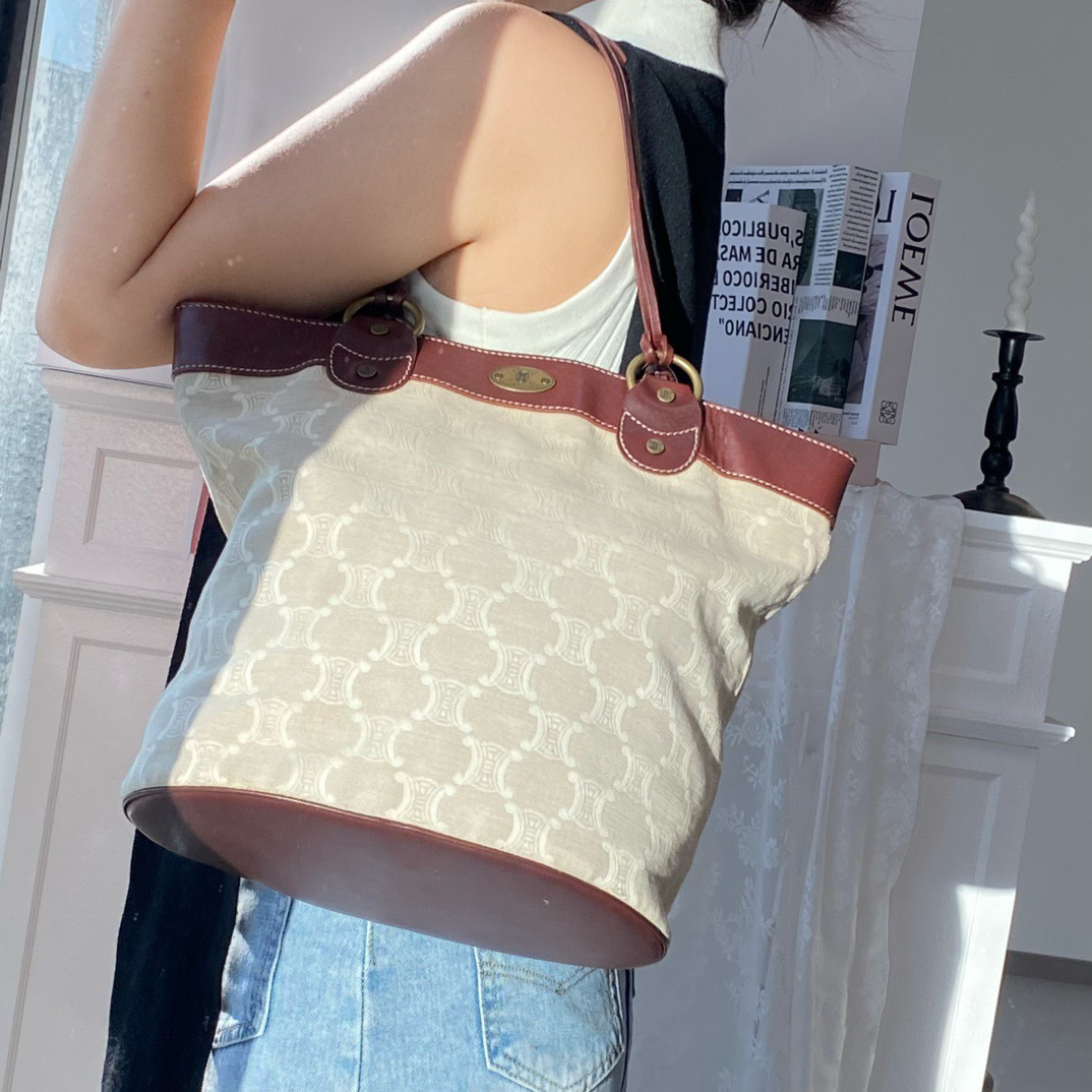 95新 Celine/思琳 celine 老花水桶托特包