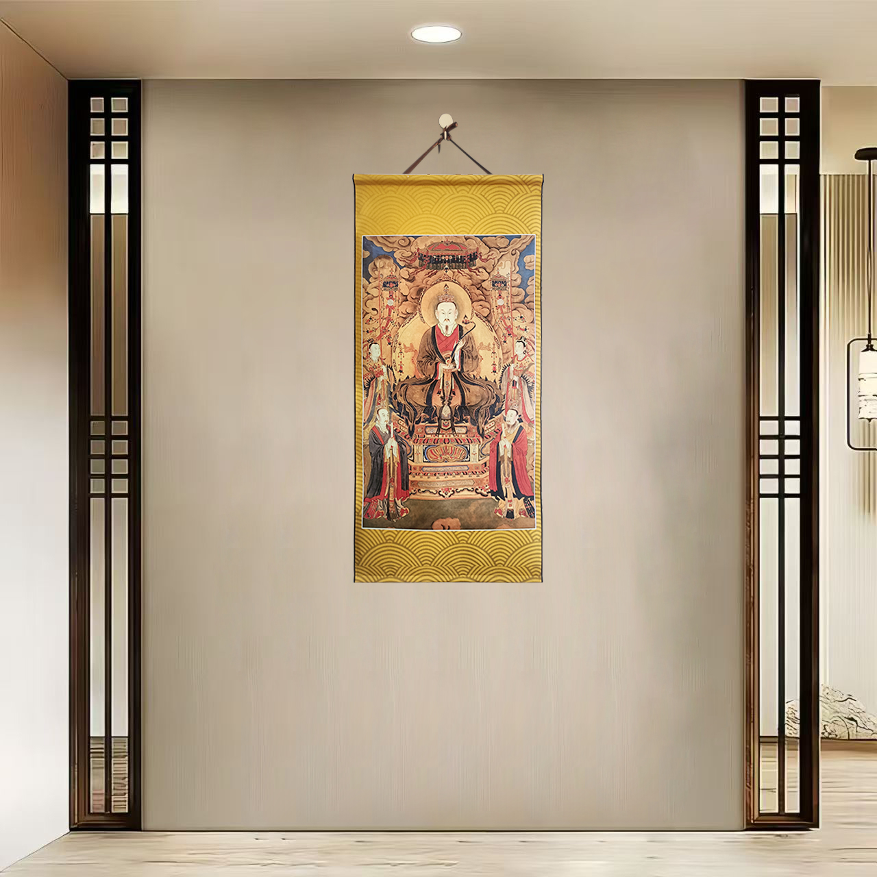 【40-310灵宝天尊】40x85cm现代简约挂轴装饰画办公室家居装饰画
