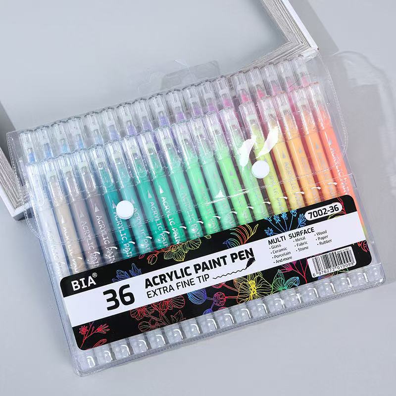 36色 丙烯中性笔 钢珠笔 丙烯勾线笔 弹性笔头