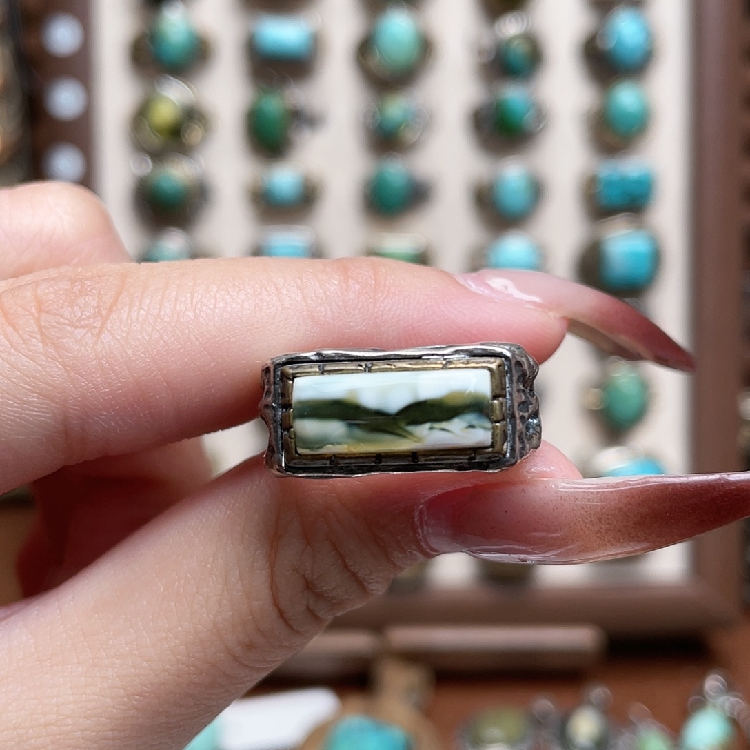 琥珀银S925镶嵌戒指