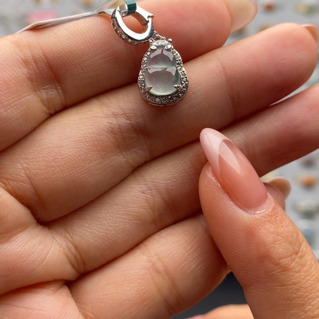 翡翠银S925镶嵌戒指天然翡翠