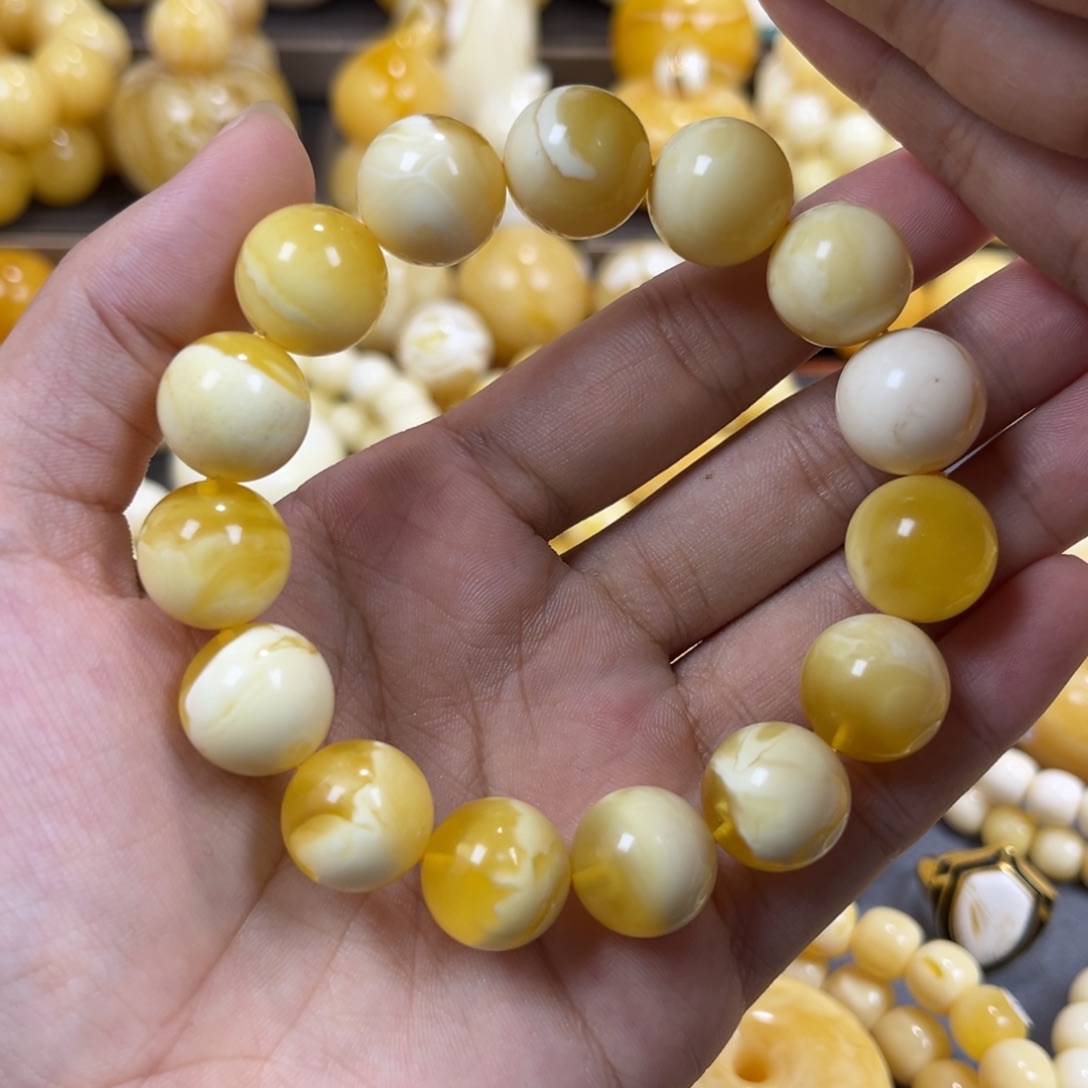 手串琥珀未镶嵌同料14.4mm