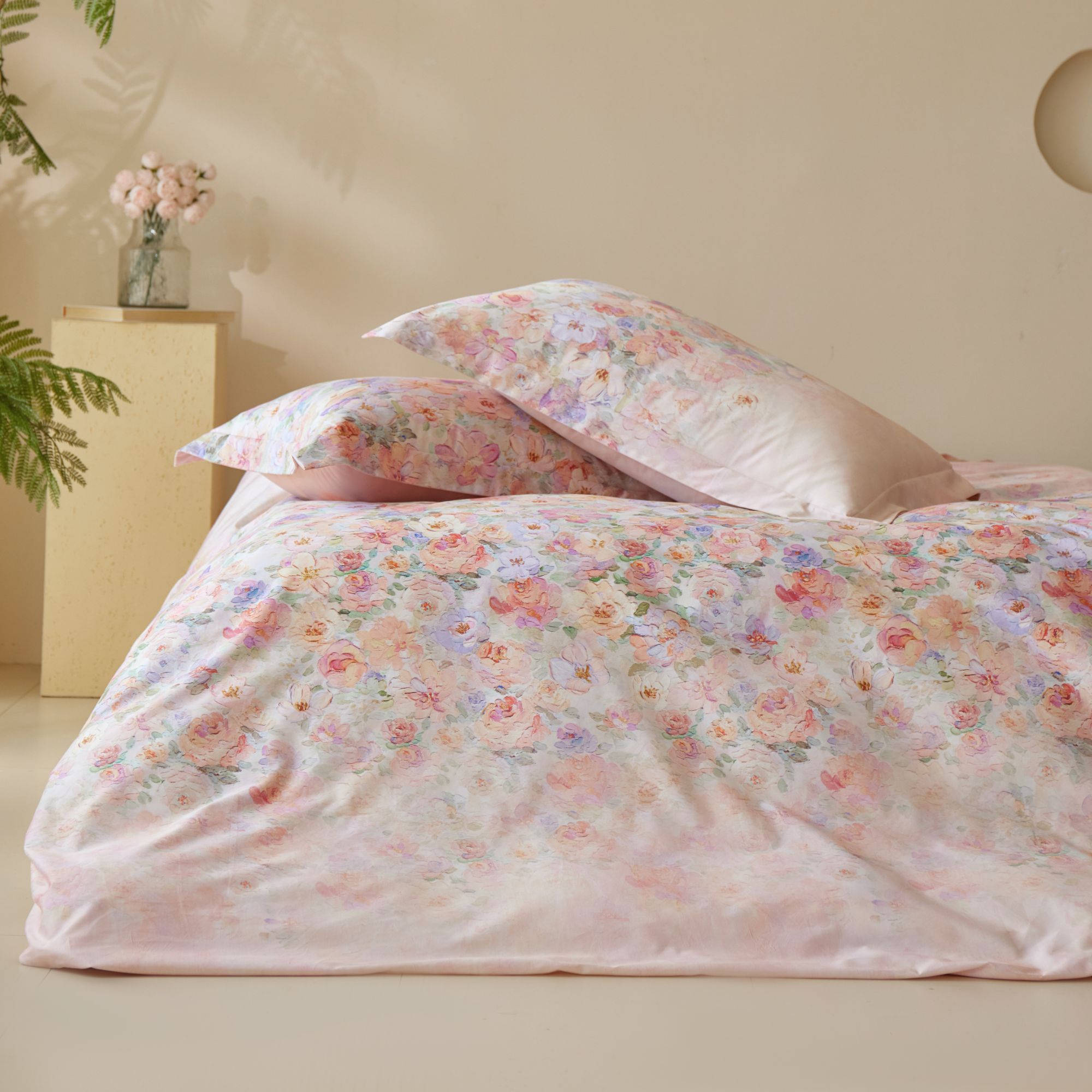 油画风数码印花高端100%纯棉新疆长绒棉四件套四季可用