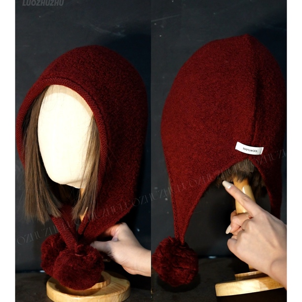 罗猪猪/【火球球】100％wool毛球巴拉克法帽