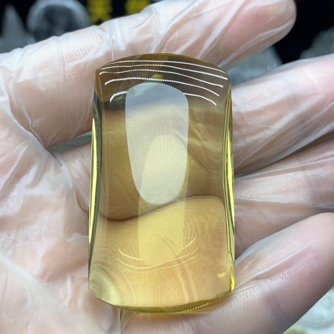 水晶颈饰未镶嵌全净体黄水晶无事牌