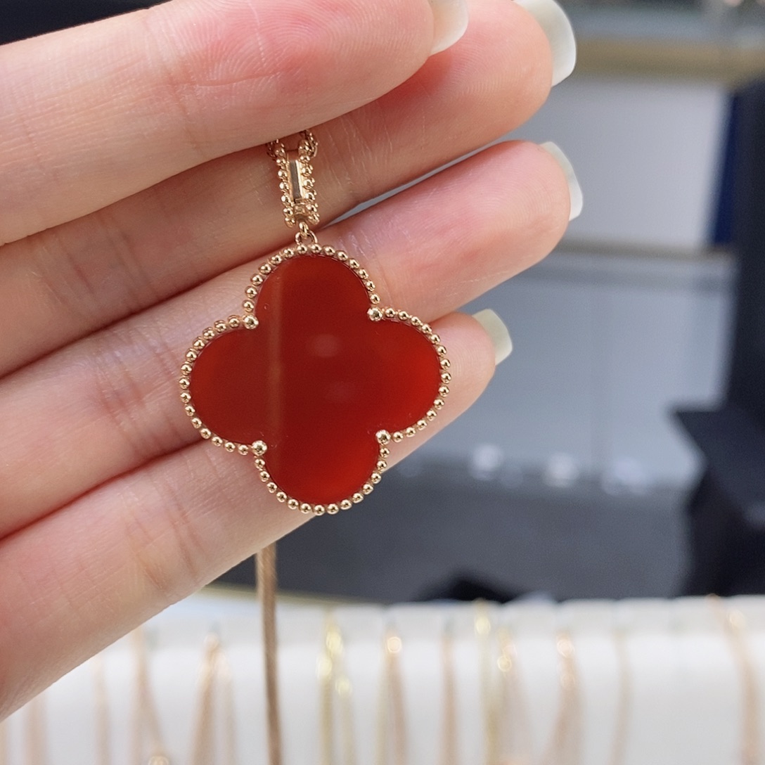 玛瑙/玉髓18K金镶嵌吊坠(不含链)红26mmk枚