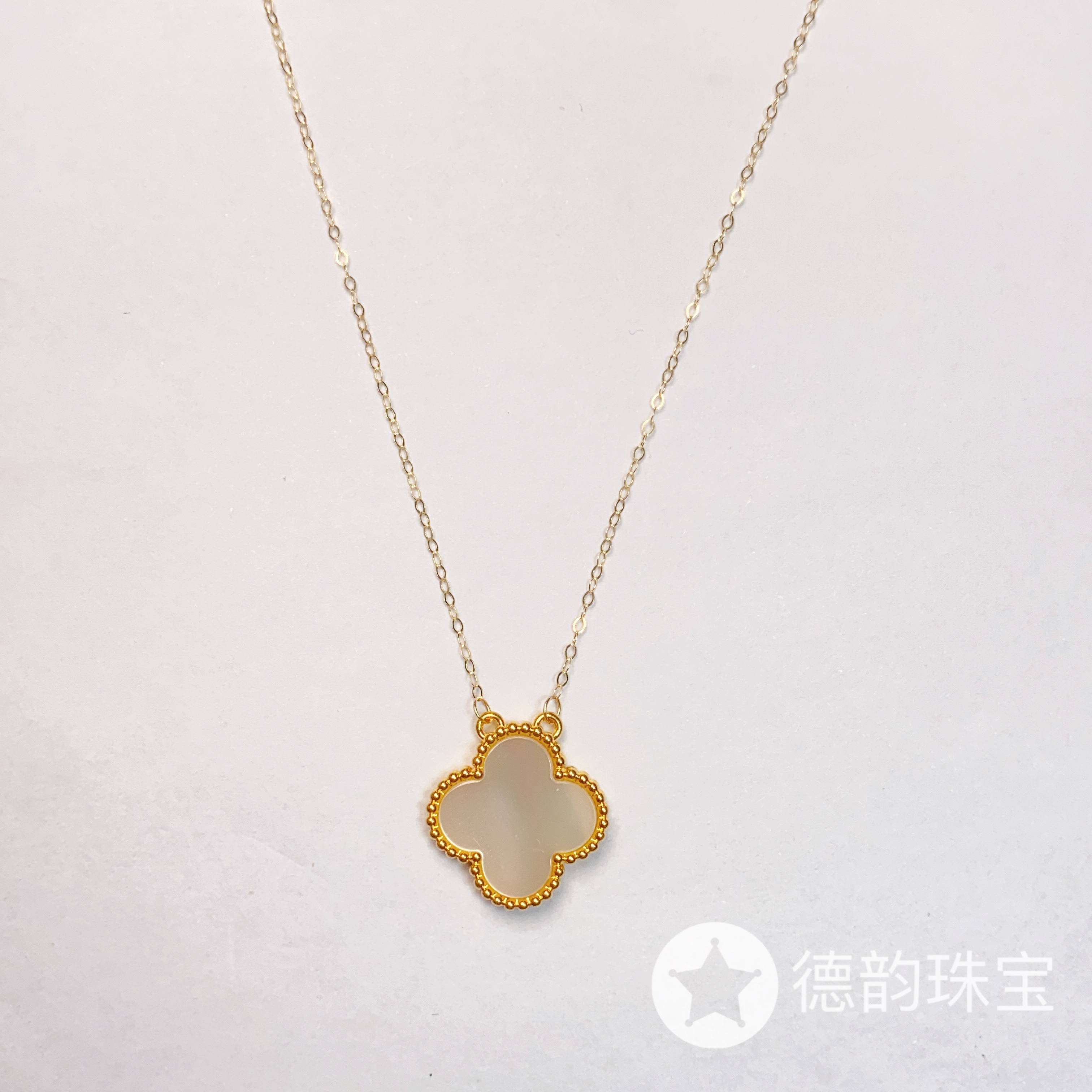 18K金镶嵌素金项链