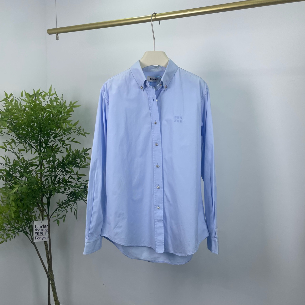 95新  Miumiu 缪缪 钻扣衬衫 42码/95新/无配件 YM0203
