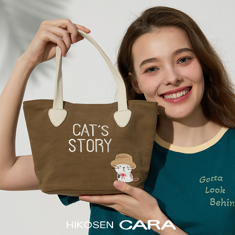 HIKOSENCARA卡拉猫yuki咲雪酱手拎包日系帆布Catsstory女包手提