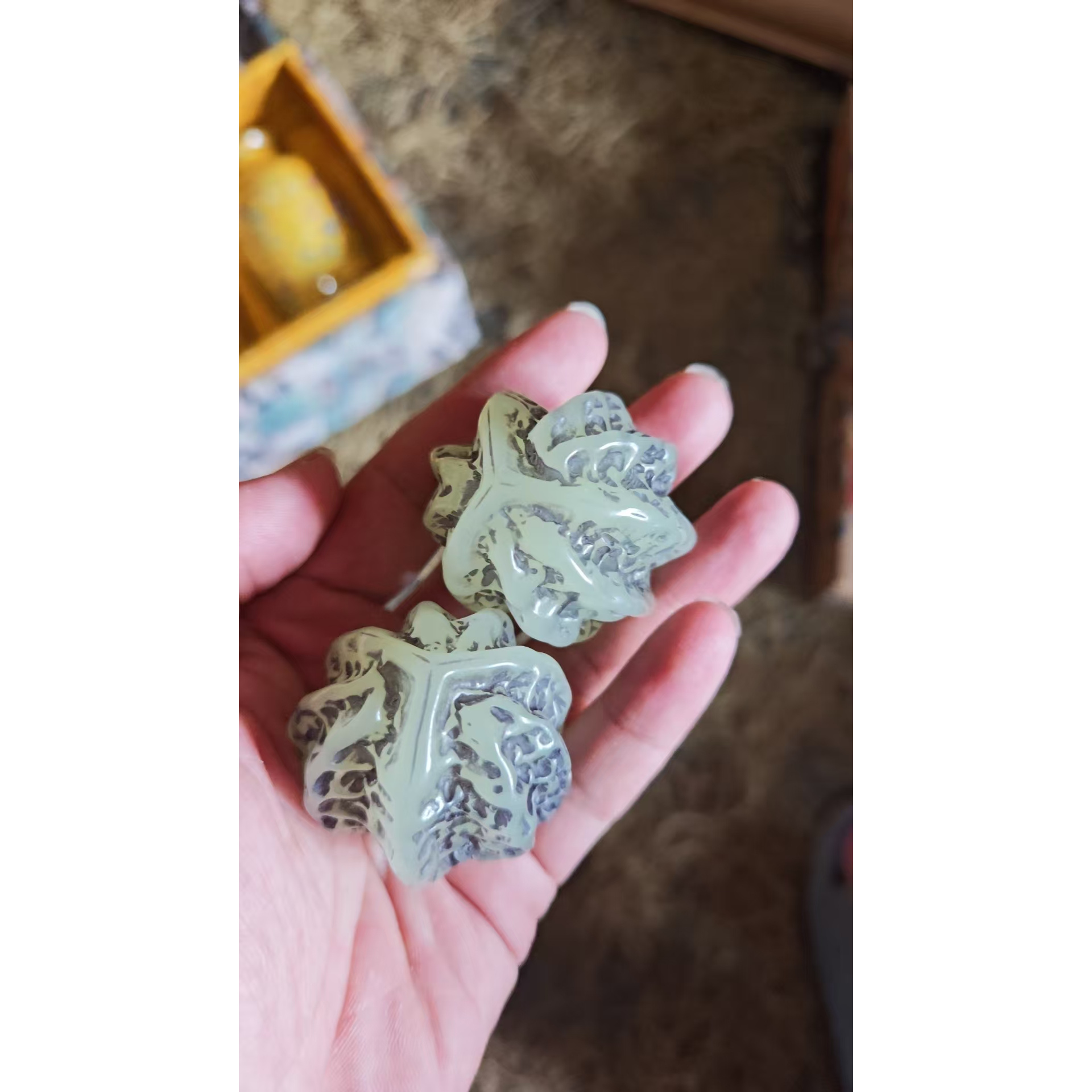 家居饰品 一对核桃 流水家居摆件工艺品