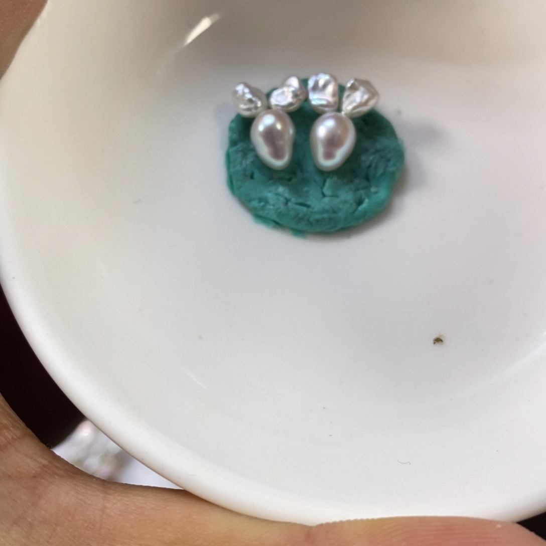 凡***耳钉淡水珍珠合金