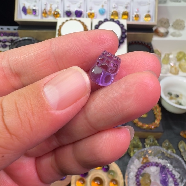 紫晶颈饰未镶嵌吊坠