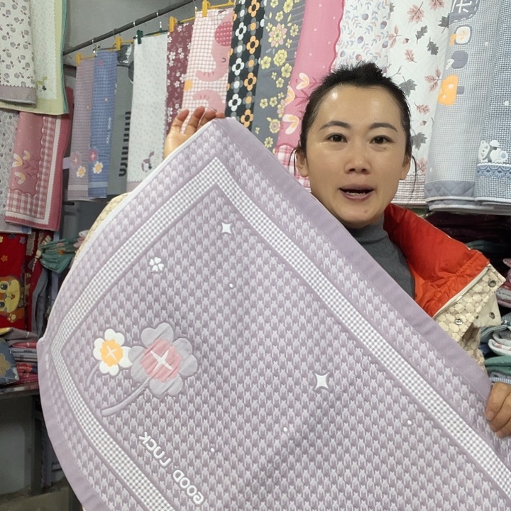 棉特价紫色千鸟格