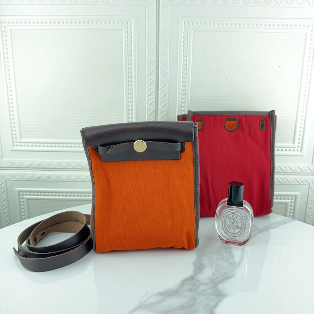 95新 Hermes/爱马仕 时尚herbag mini vtg单肩斜挎中古包二奢包包