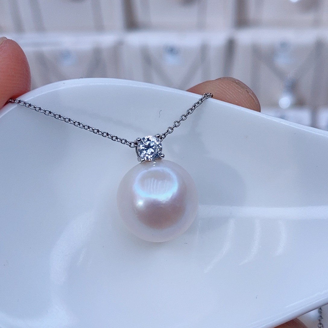 颈饰银S925镶嵌淡水珍珠