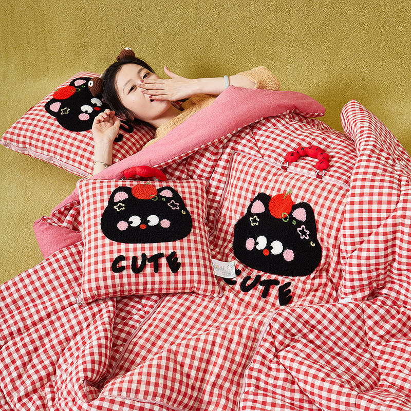 手提款全棉两用抱枕被靠垫枕头被午休空调被纯棉汽车沙发办公室枕