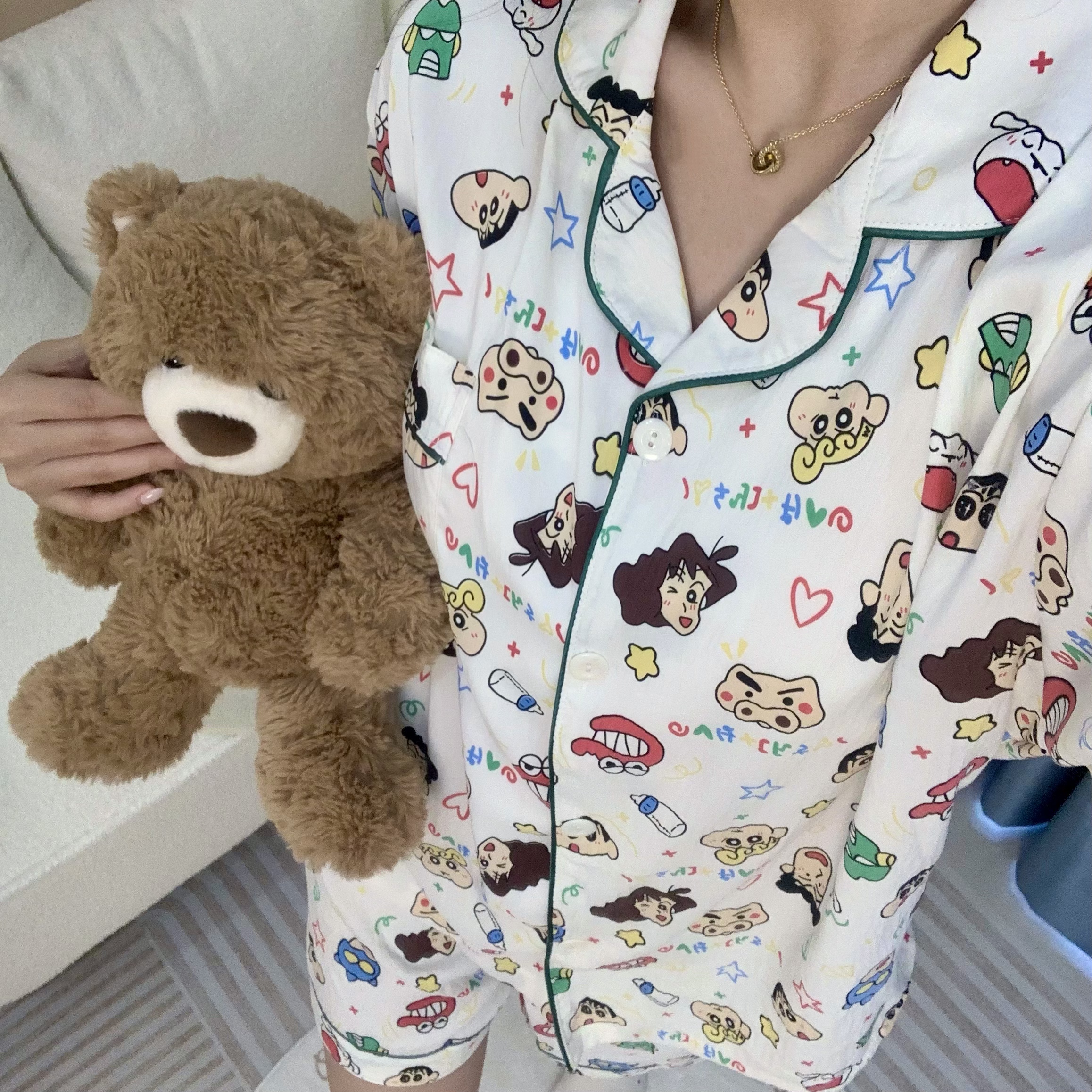 【蜡笔小新】新款爆款睡衣长袖长裤冬季秋季家居服女款三件套柔学生