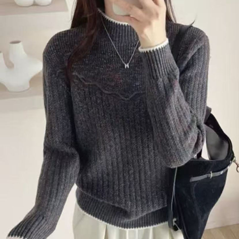 半高领毛衣女秋冬2025新时尚内搭针织打底羊毛衫洋气宽松百搭上衣