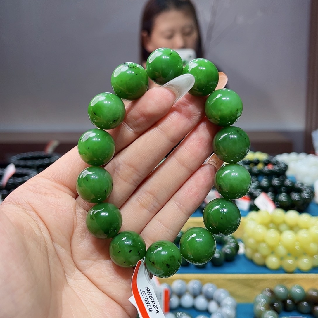 小***枫手链未镶嵌和田玉纯天然和田玉乌兰海k15+