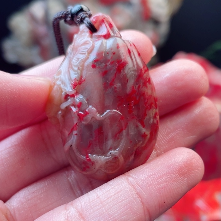 巴林鸡血石悟满满血