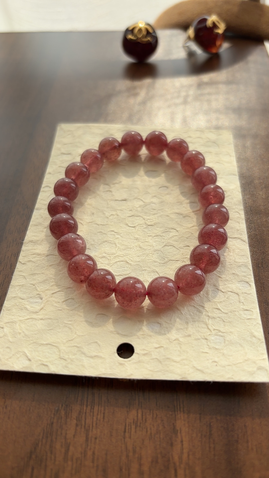 草莓晶水晶单圈时尚百搭简约素圈甜美精美气质