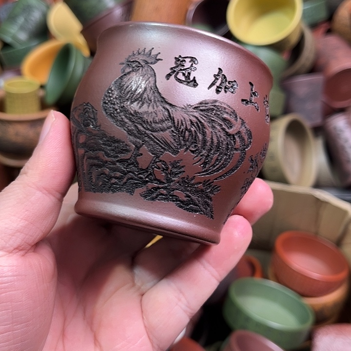 紫砂茶杯全手工紫砂主人杯
