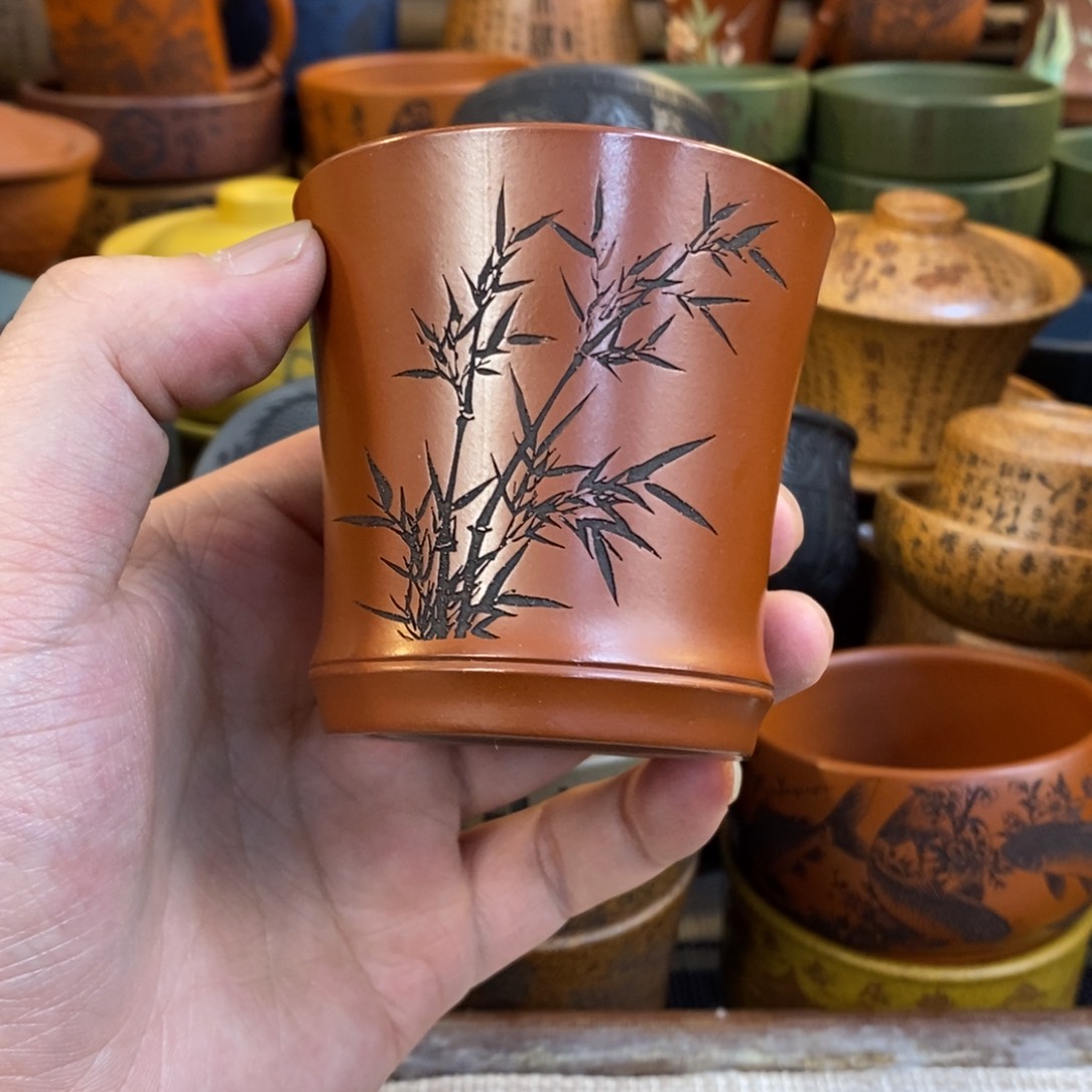 紫砂杯子宜兴全手工紫砂杯