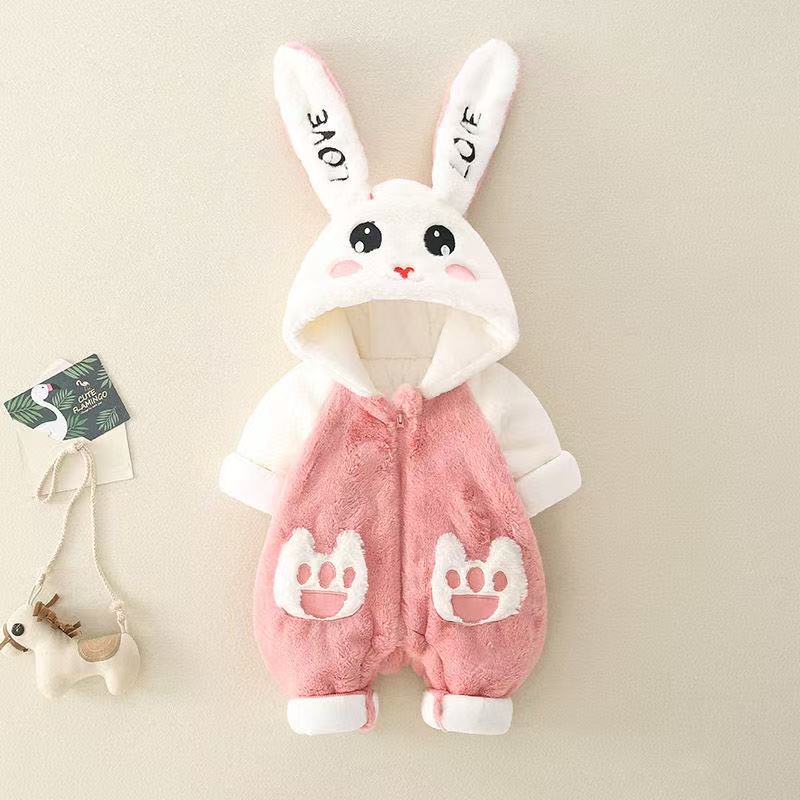 冬季拉链秋冬通用爬服哈衣冬装洋气秋冬季加绒