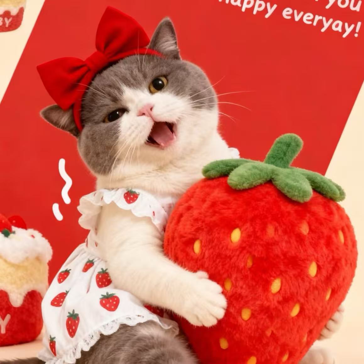 向茸宠物零食冻干草莓鸡胸原切冻干犬猫通用磨牙长肉互动解馋