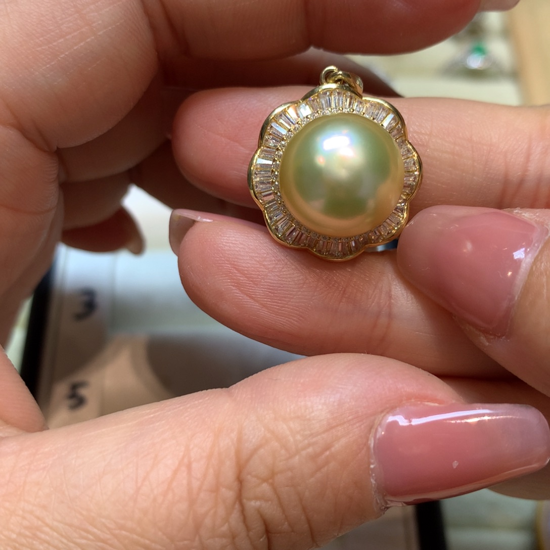 海水珍珠颈饰银S925镶嵌