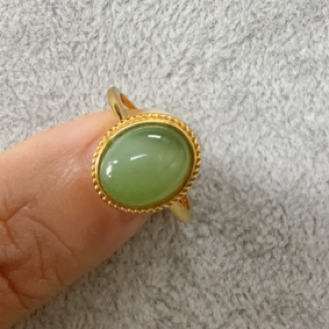 和田碧玉猫眼强猫8*10戒指