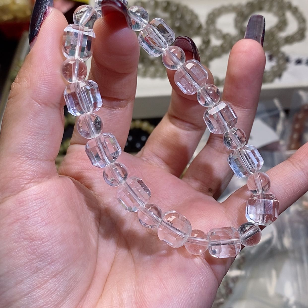 【闪购商品】水晶手链未镶嵌白水晶方糖198