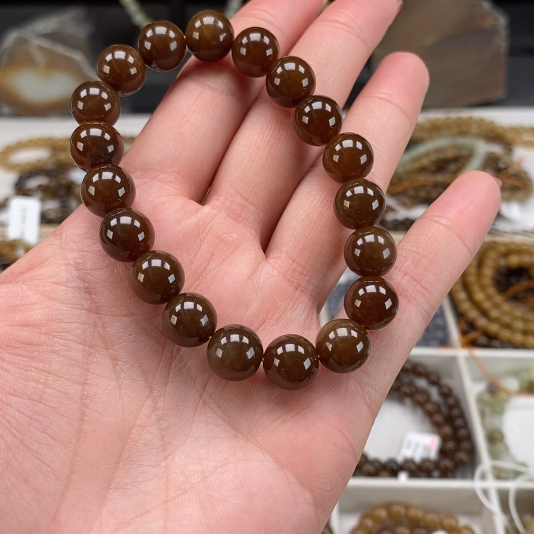 和田玉（糖玉）手串未镶嵌橙*