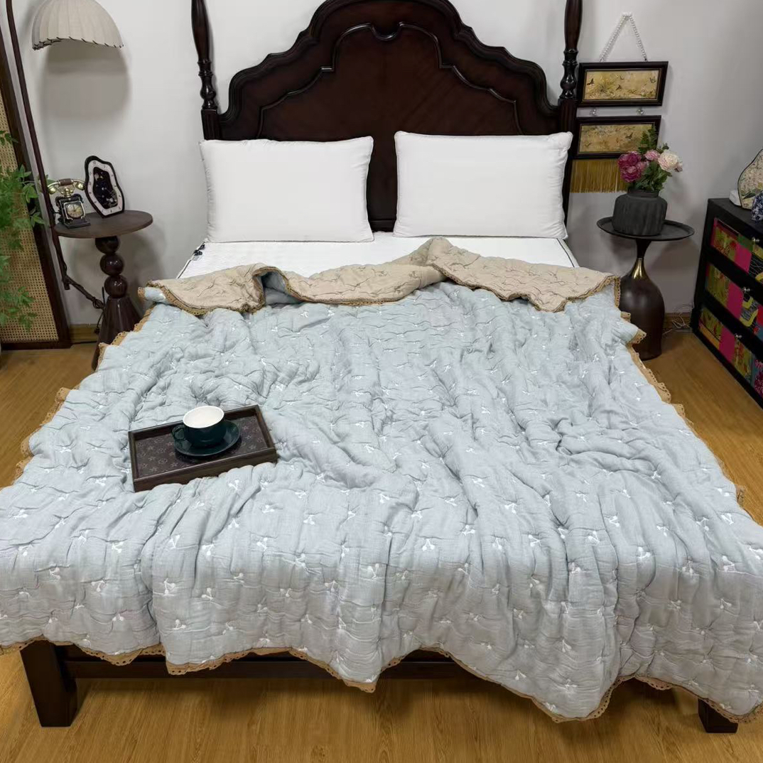 毛病大 处理品！十层纱泡芙被双人200*230～会起小毛球会缩水V019