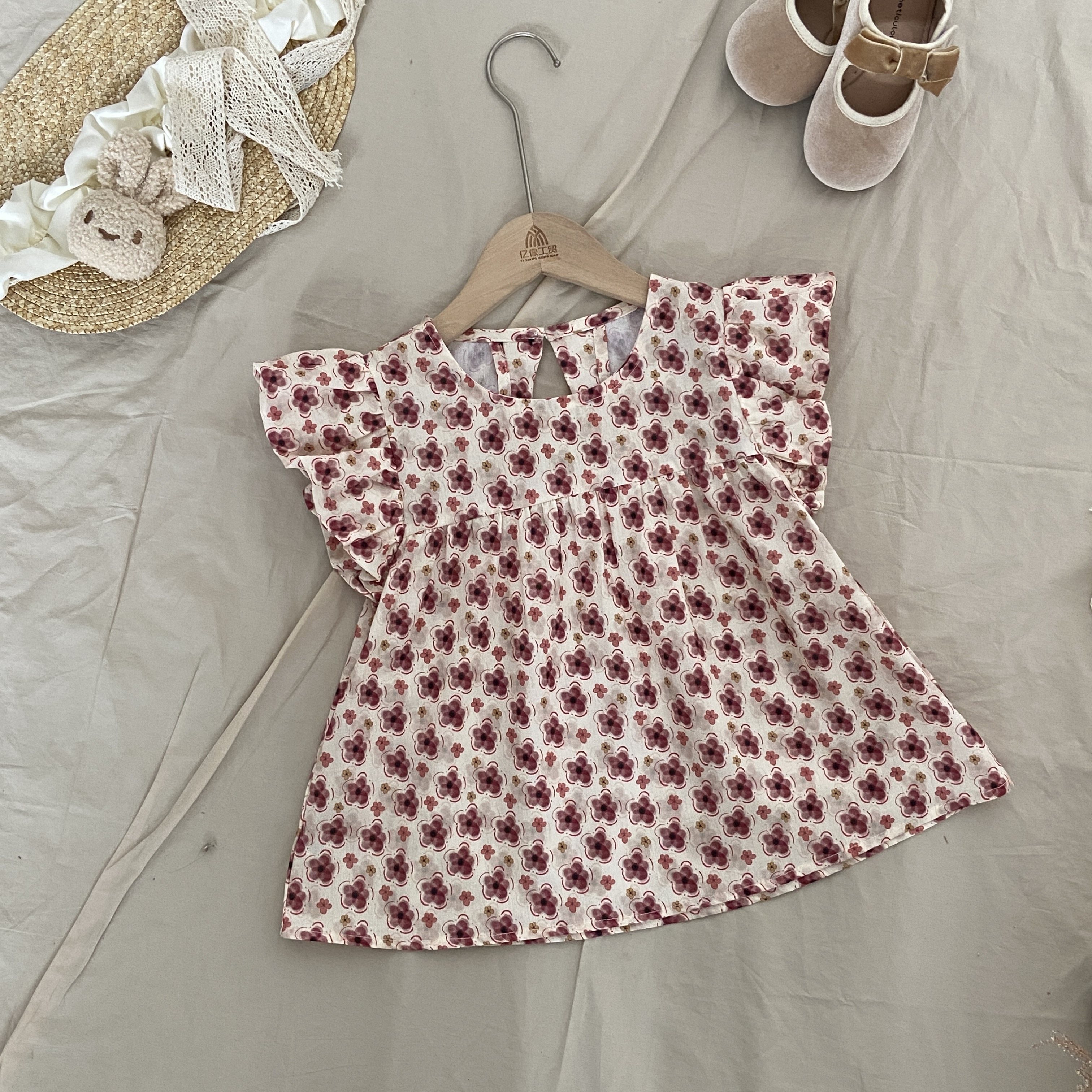 女童夏款无袖衬衫女孩新款宝宝纯棉上衣儿童洋气时髦公主衬衣薄款