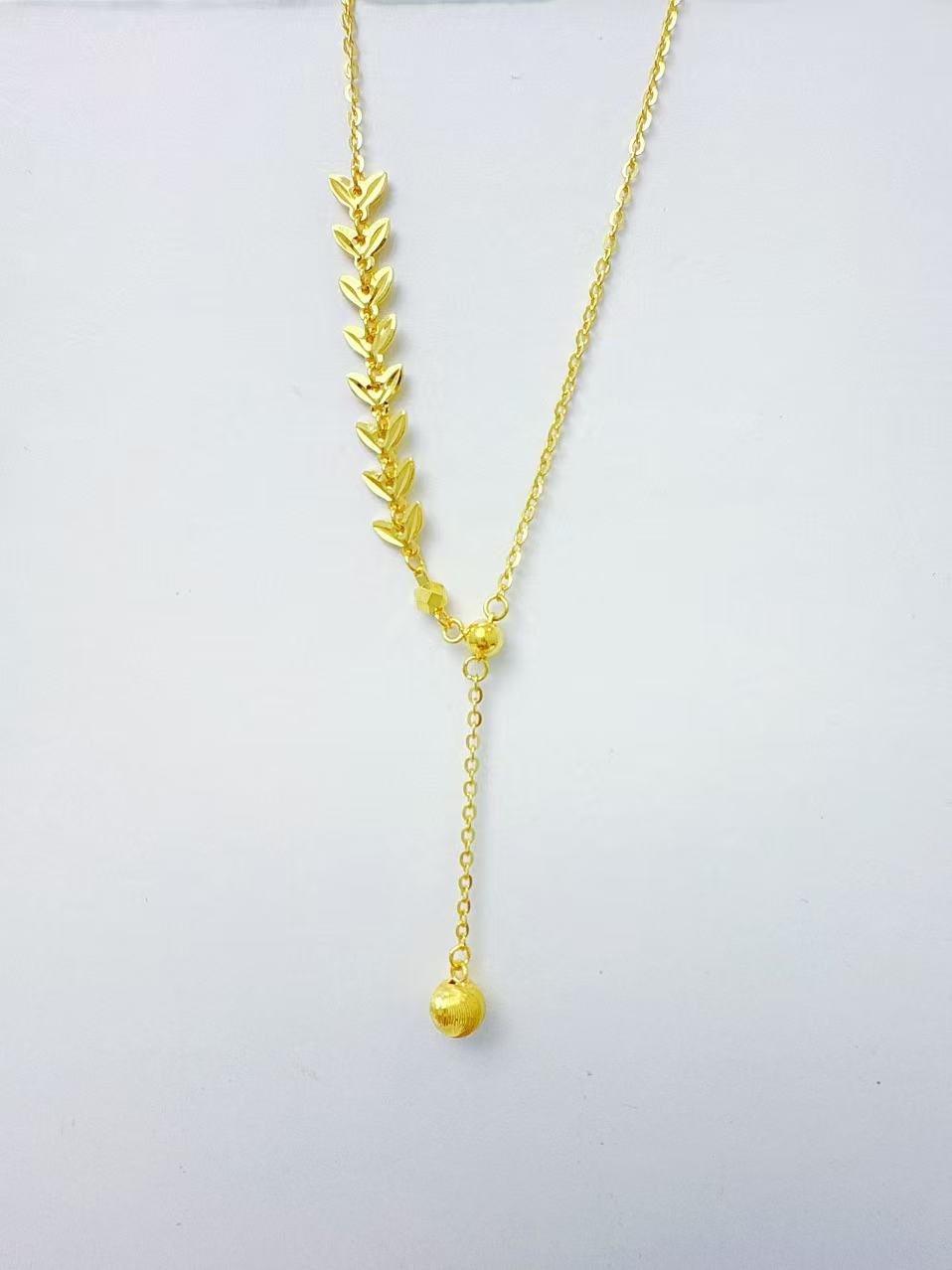 金囍库时尚黄金足金精品工艺枝叶金球轻奢仙女