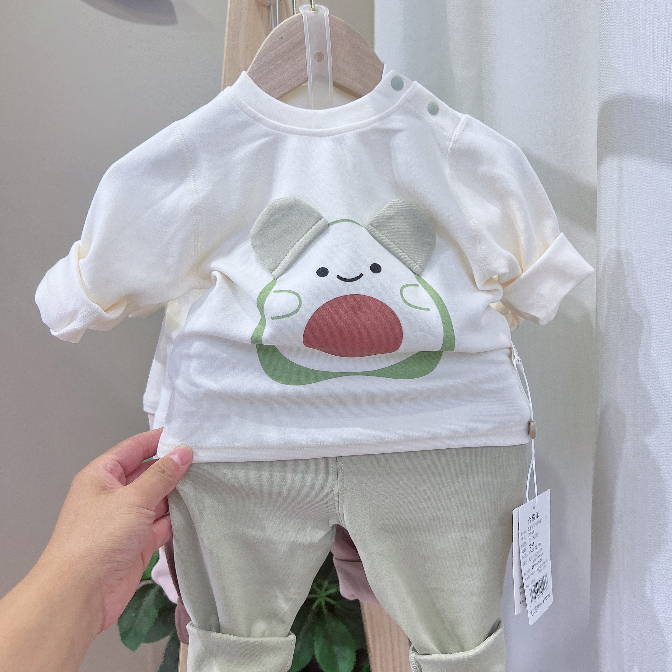 宝宝33188秋冬衣服婴儿高腰秋衣套装婴幼儿外出衣服套装秋冬款